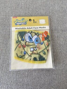 SpongeBob Squarepants Christmas Washable Adult Face Mask SEALED